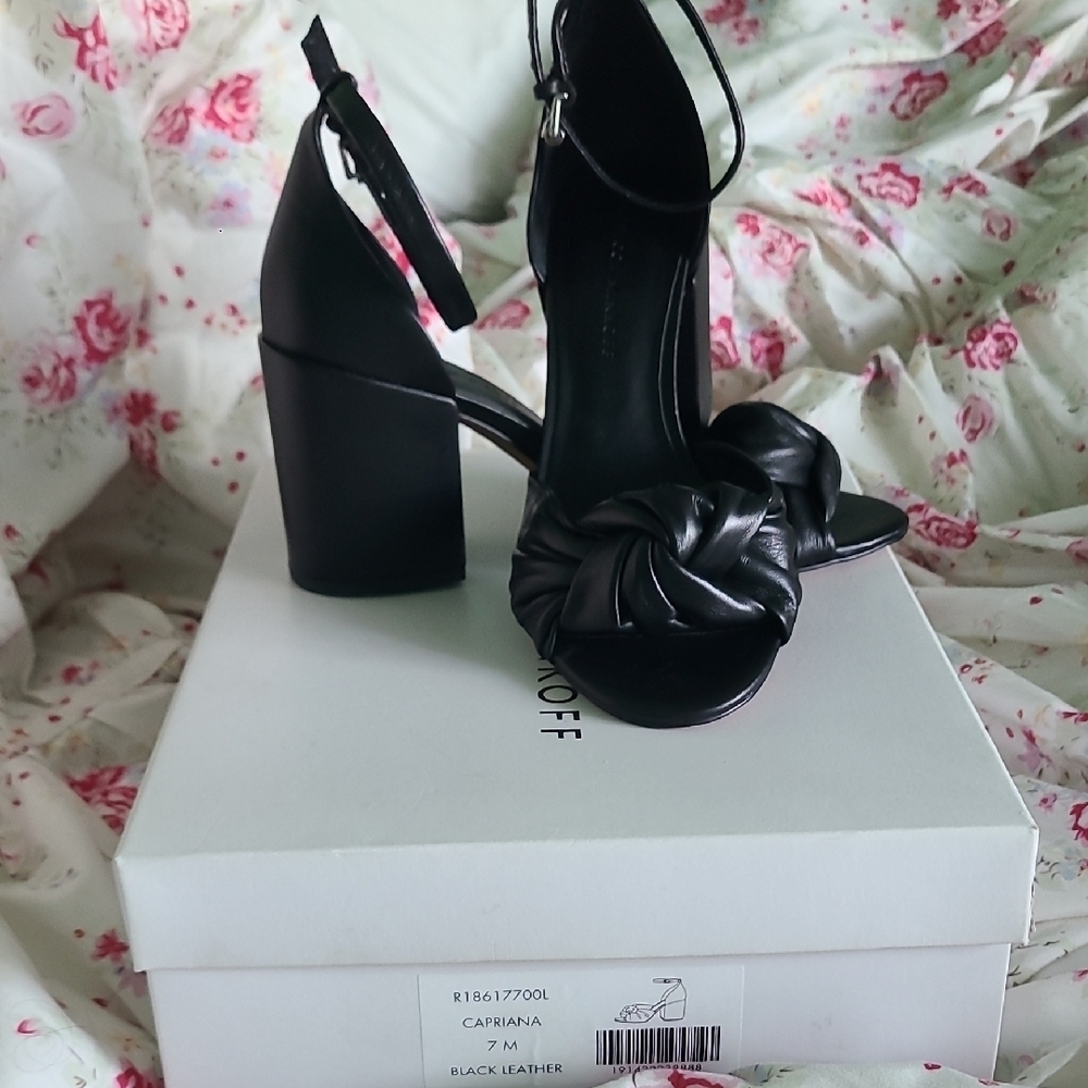 Rebecca Minkoff Black Leather Heels with Pointed Toe